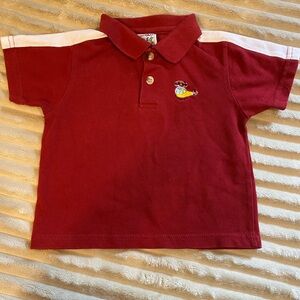 Vintage Tad Little Kids Maroon Polo Shirt with Helicopter Embroidered